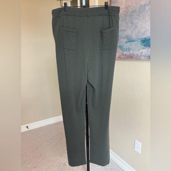 Quince Women’s Mongolian Cashmere Straight Leg Pants Moss Green XL NWT - Picture 8 of 12